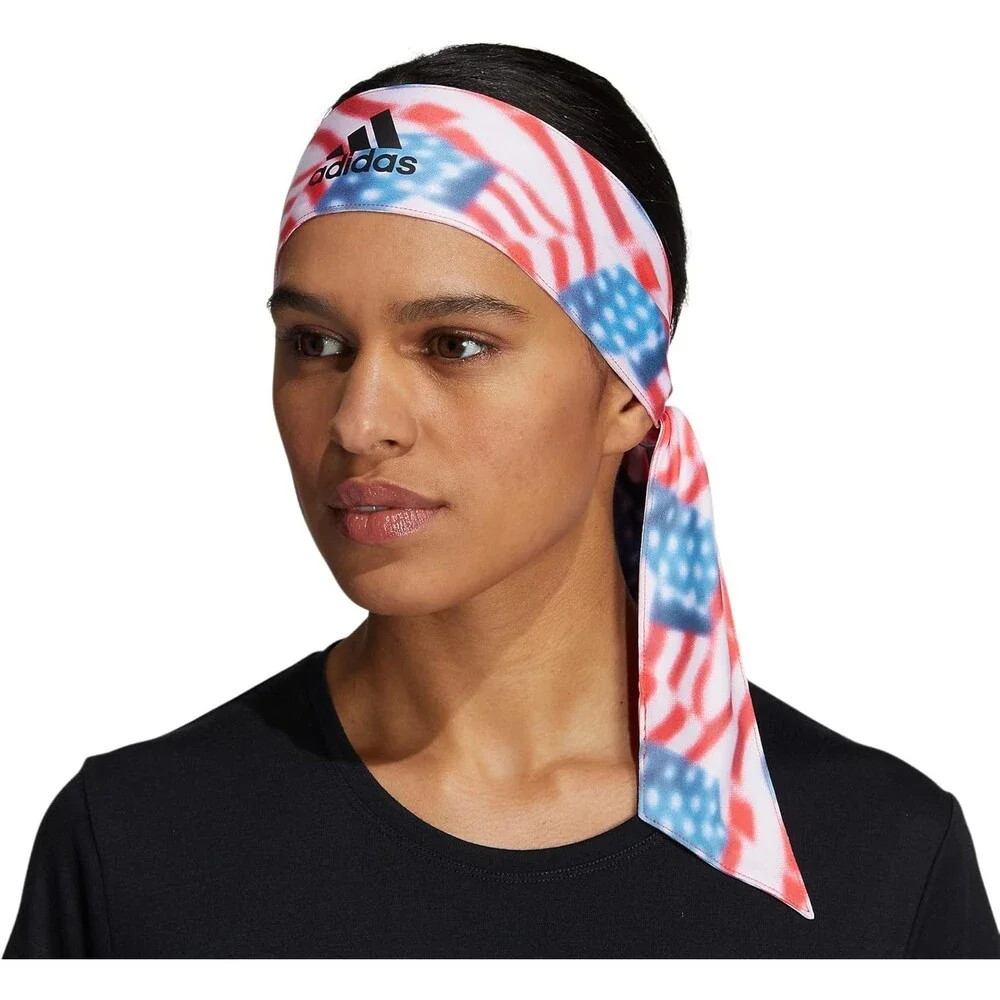 Adidas Alphaskin Tie Headband Unisex Adult Multicolor Stretch Americana DSGL826